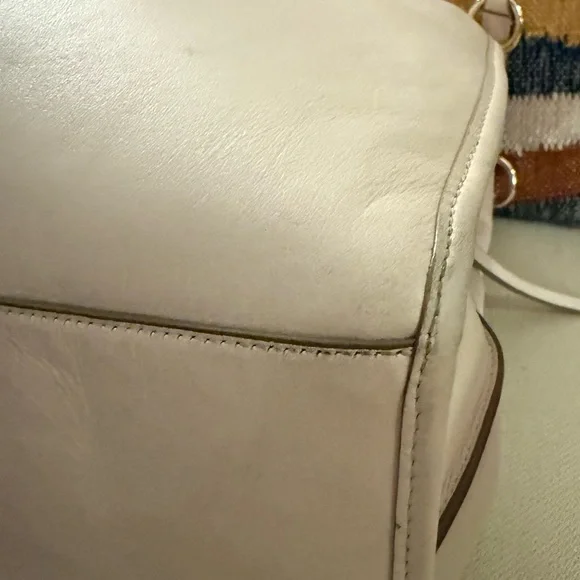 Coach Madison Carlyle Shoulder Bag Chalk Leather F37637 Hobo Tote Purse - Picture 11 of 15